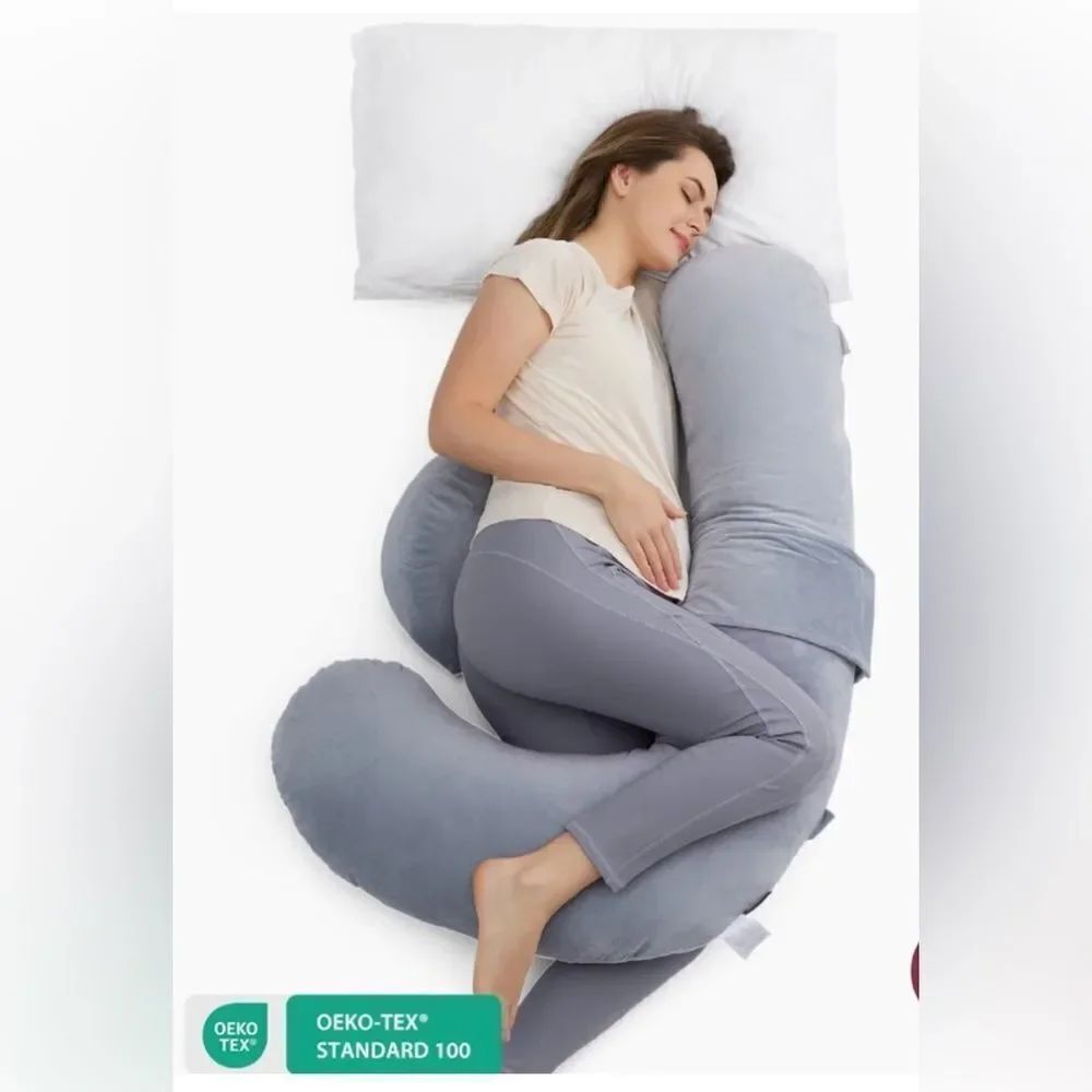 Momcozy Original F Shaped Pregnancy Pillows with Adjustable Wedge Pillow